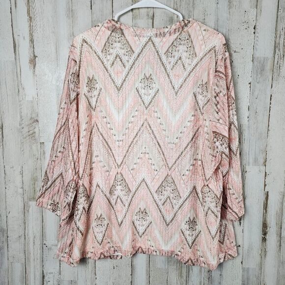 Alfred Dunner 2 Piece Blouse and Jacket Peach Brown Size 1X - Picture 2 of 9